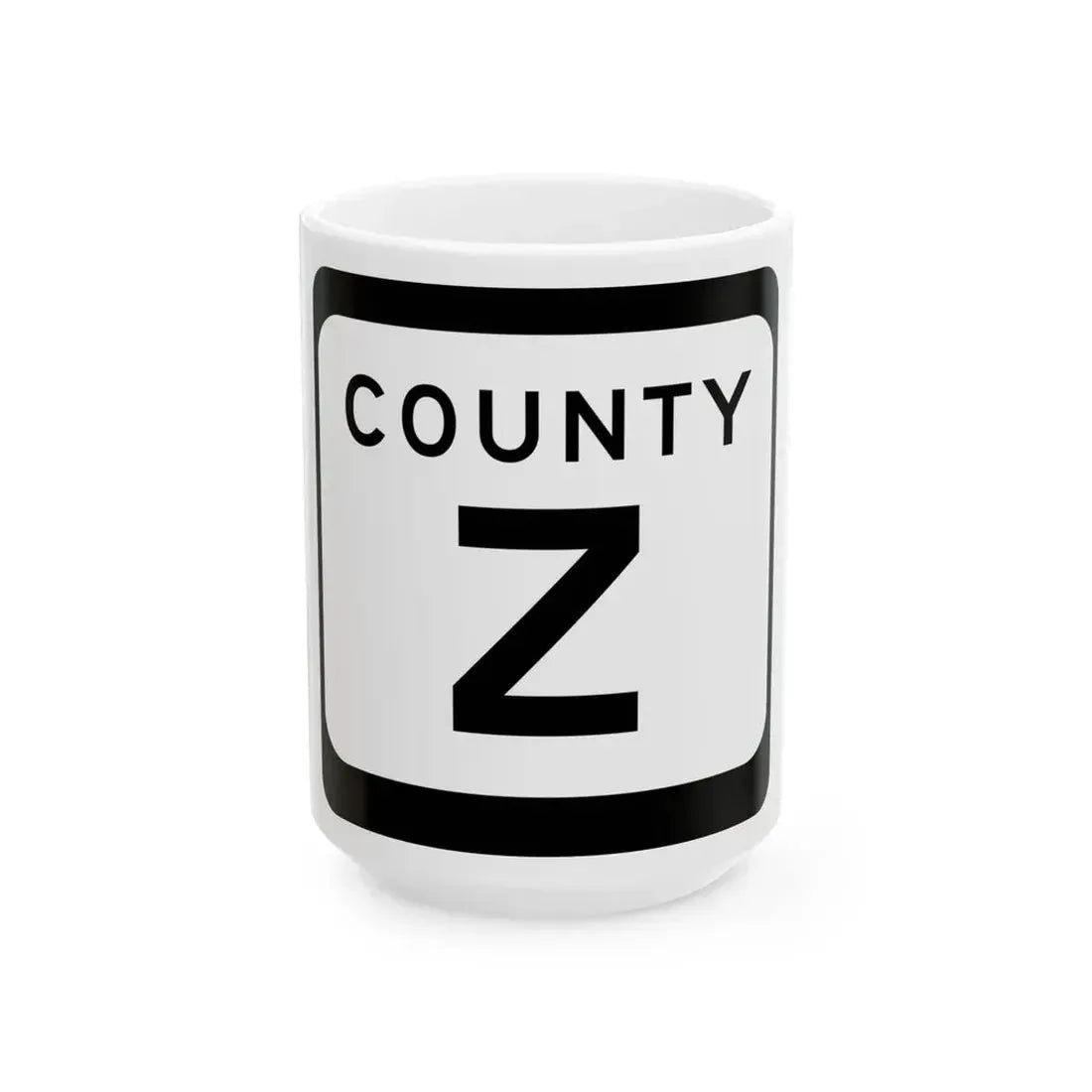 WIS County Z (Wisconsin) (Road Sign) White Coffee Mug 15oz - Go Mug Yourself