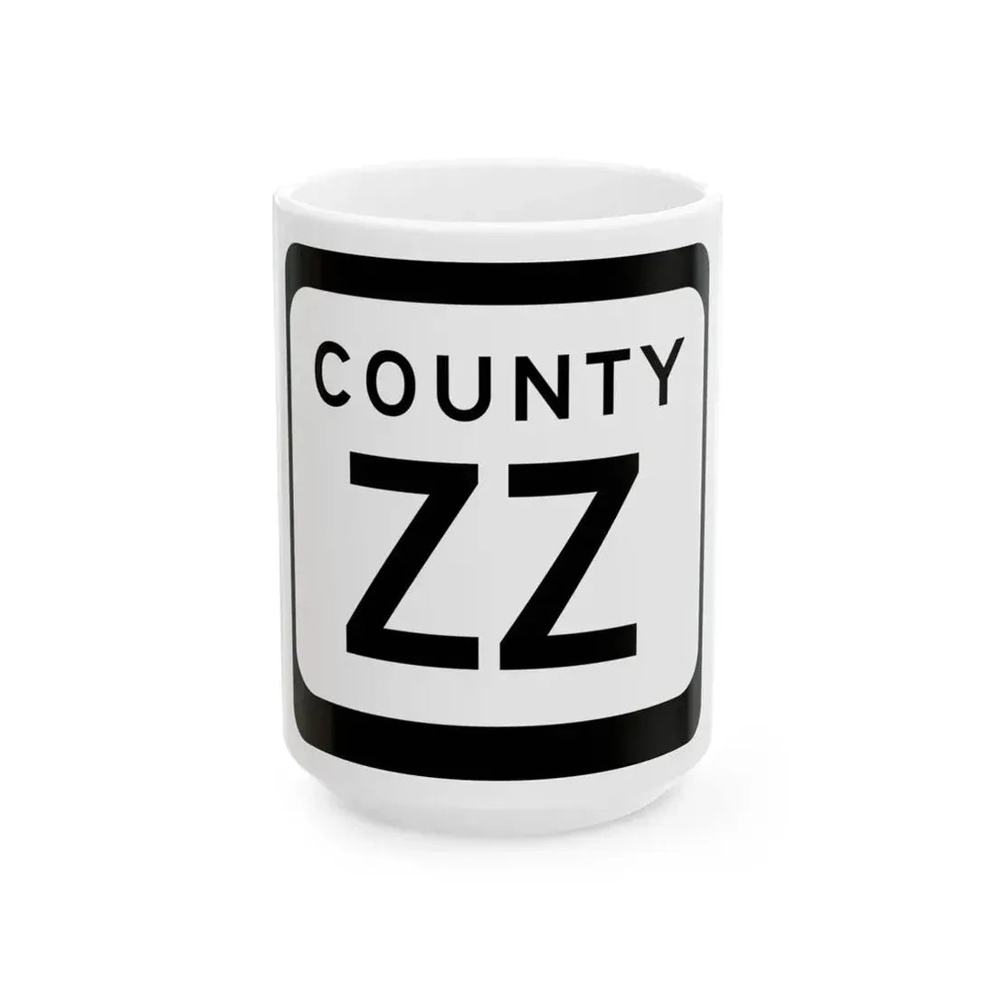 WIS County ZZ (Wisconsin) (Road Sign) White Coffee Mug 15oz - Go Mug Yourself