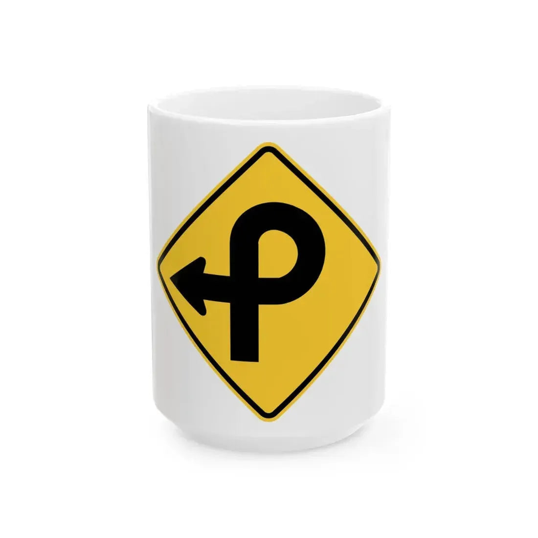 WISDOT W1-60 (Wisconsin) (Road Sign) White Coffee Mug 15oz - Go Mug Yourself