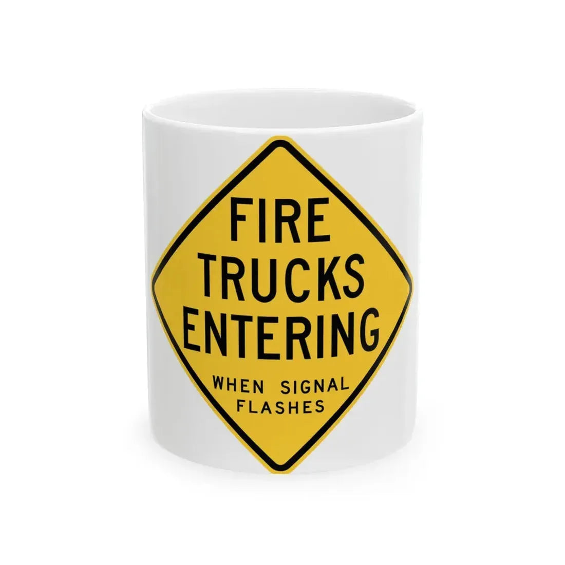 WISDOT W54-60 (Wisconsin) (Road Sign) White Coffee Mug 11oz - Go Mug Yourself