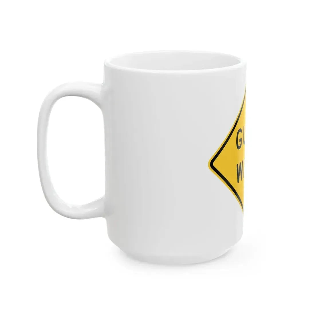 WISDOT W8-72 (Wisconsin) (Road Sign) White Coffee Mug - Go Mug Yourself