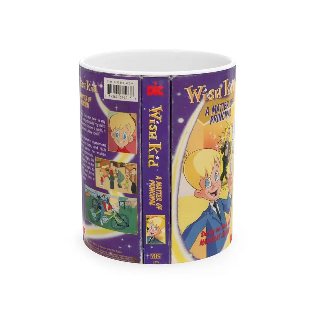 WISH KID A MATTER OF PRINCIPAL (VHS COVER) - White Coffee Mug 11oz - Go Mug Yourself