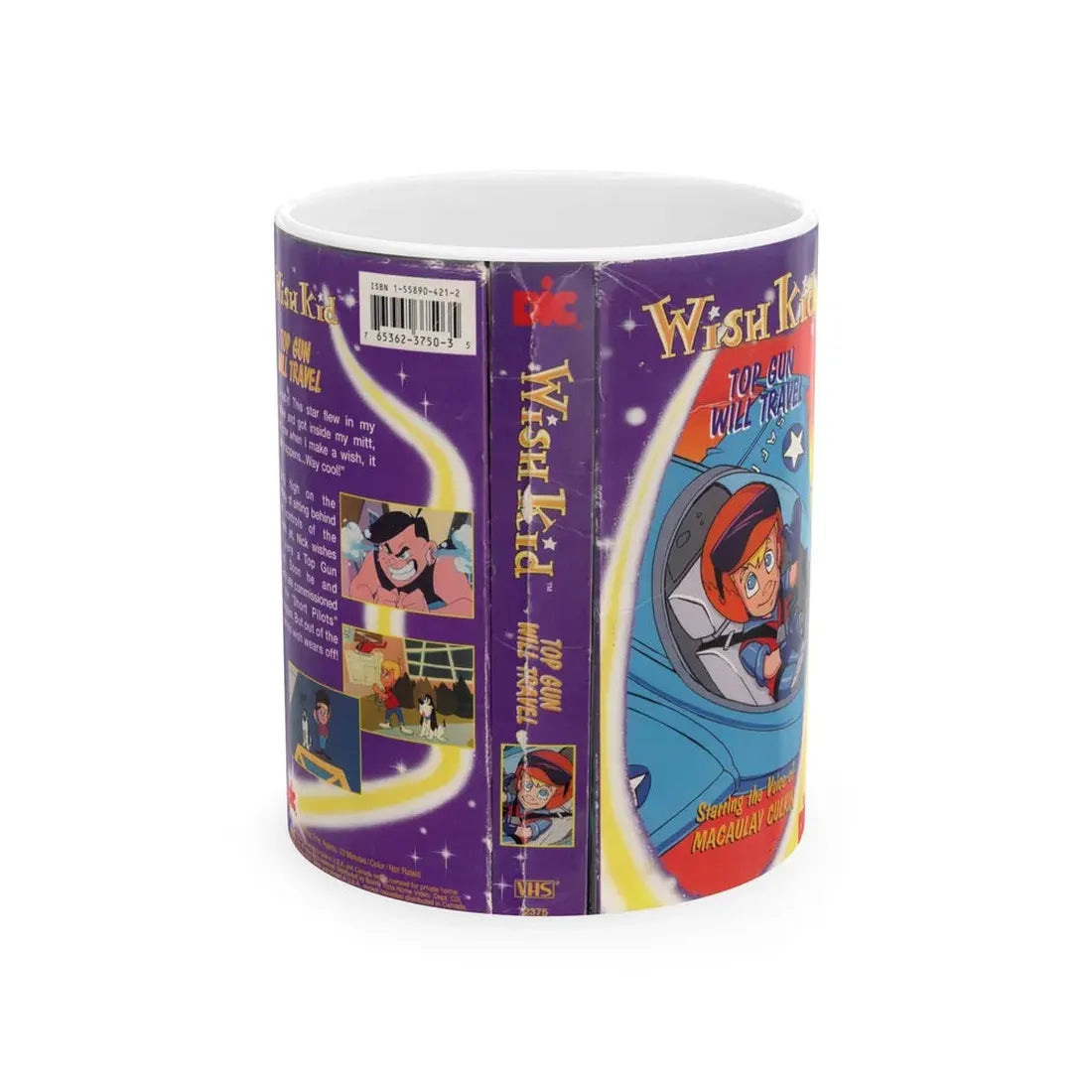 WISH KID TOP GUN WILL TRAVEL (VHS COVER) - White Coffee Mug 11oz - Go Mug Yourself