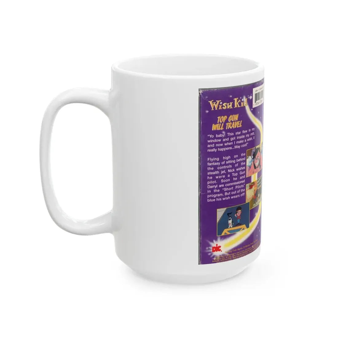 WISH KID TOP GUN WILL TRAVEL (VHS COVER) - White Coffee Mug - Go Mug Yourself