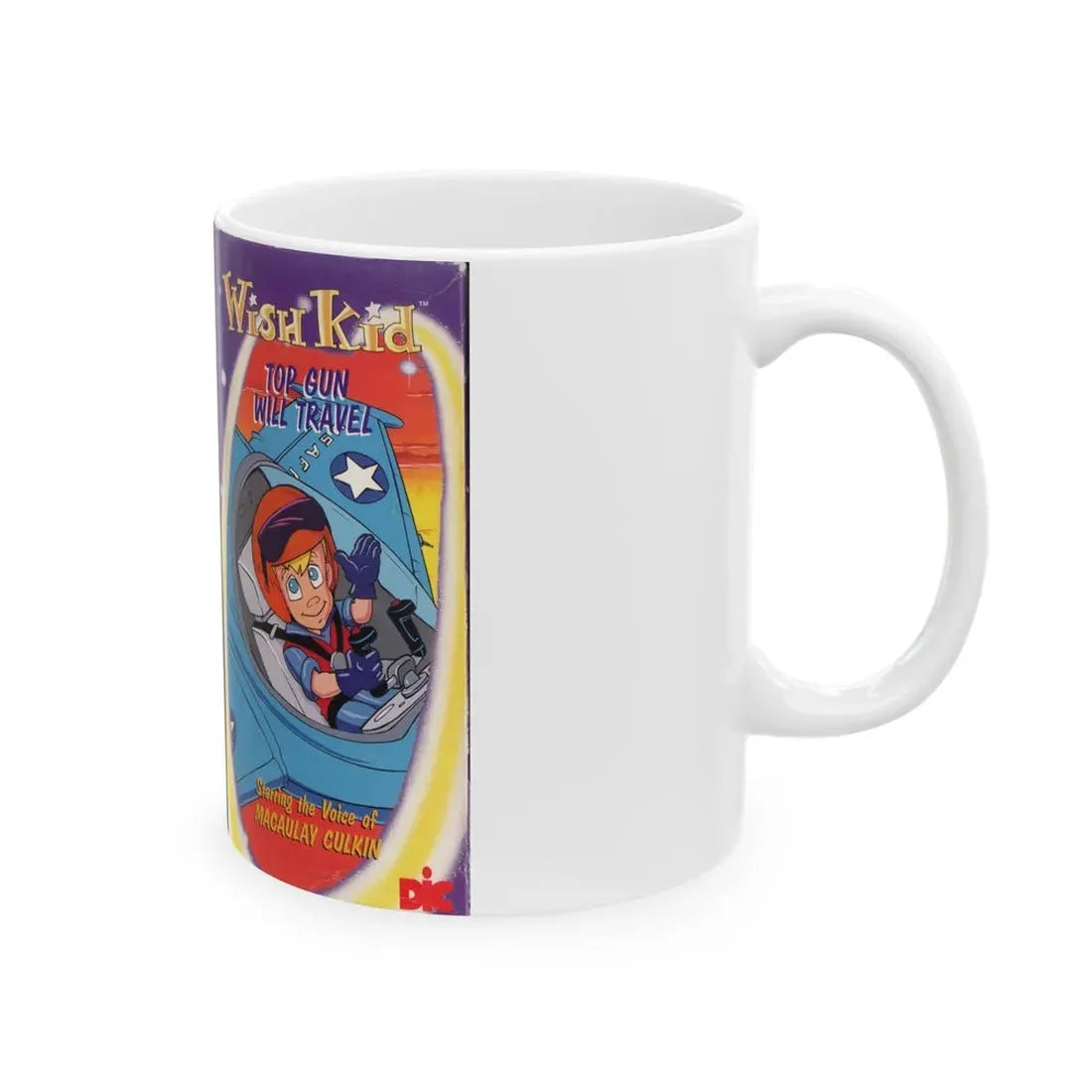 WISH KID TOP GUN WILL TRAVEL (VHS COVER) - White Coffee Mug - Go Mug Yourself