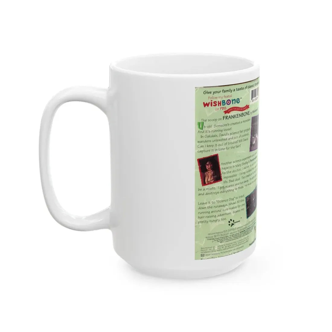 WISHBONE FRANKENBONE (VHS COVER) - White Coffee Mug - Go Mug Yourself
