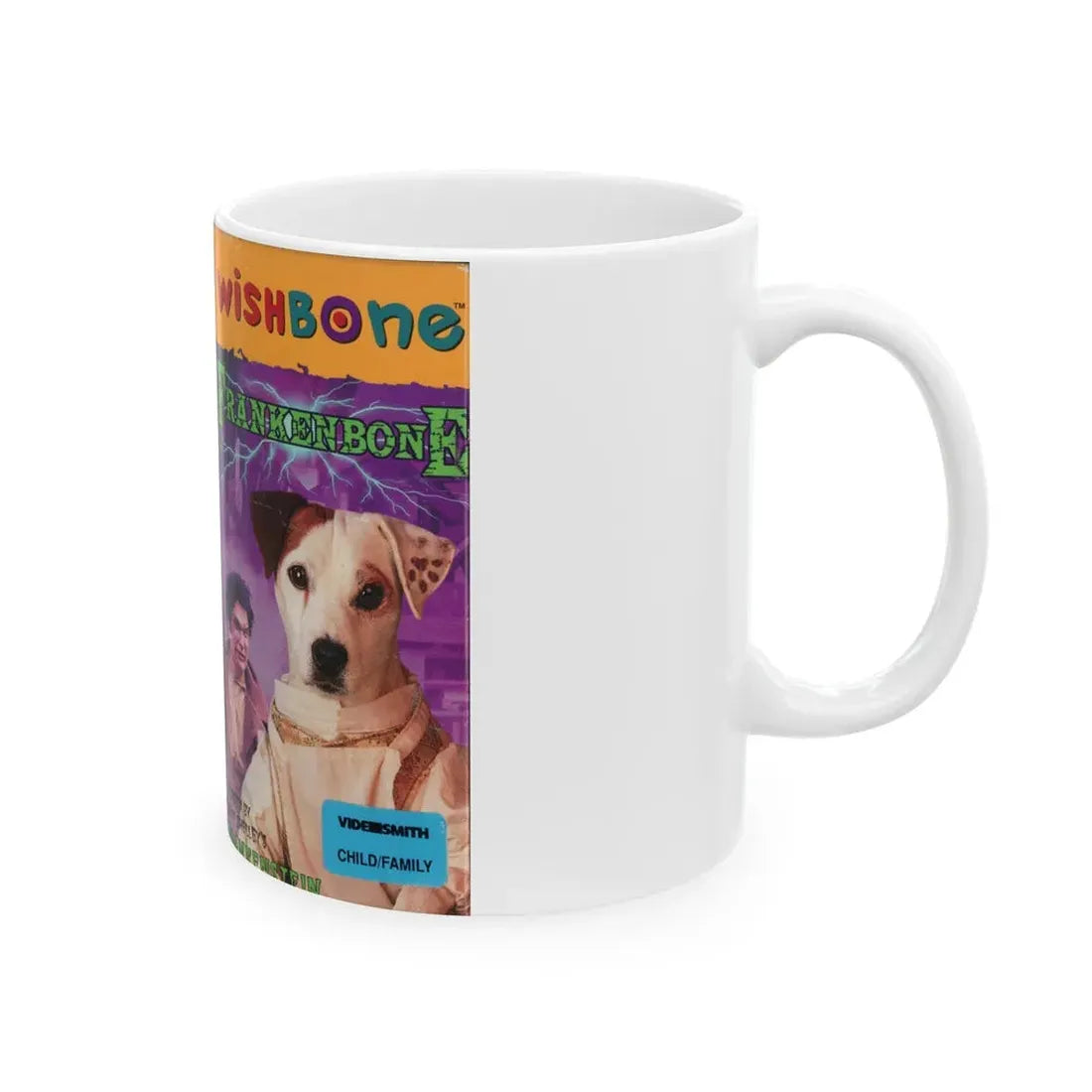 WISHBONE FRANKENBONE (VHS COVER) - White Coffee Mug - Go Mug Yourself