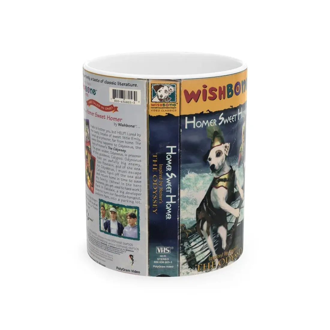 WISHBONE HOMER SWEET HOMER (VHS COVER) - White Coffee Mug 11oz - Go Mug Yourself