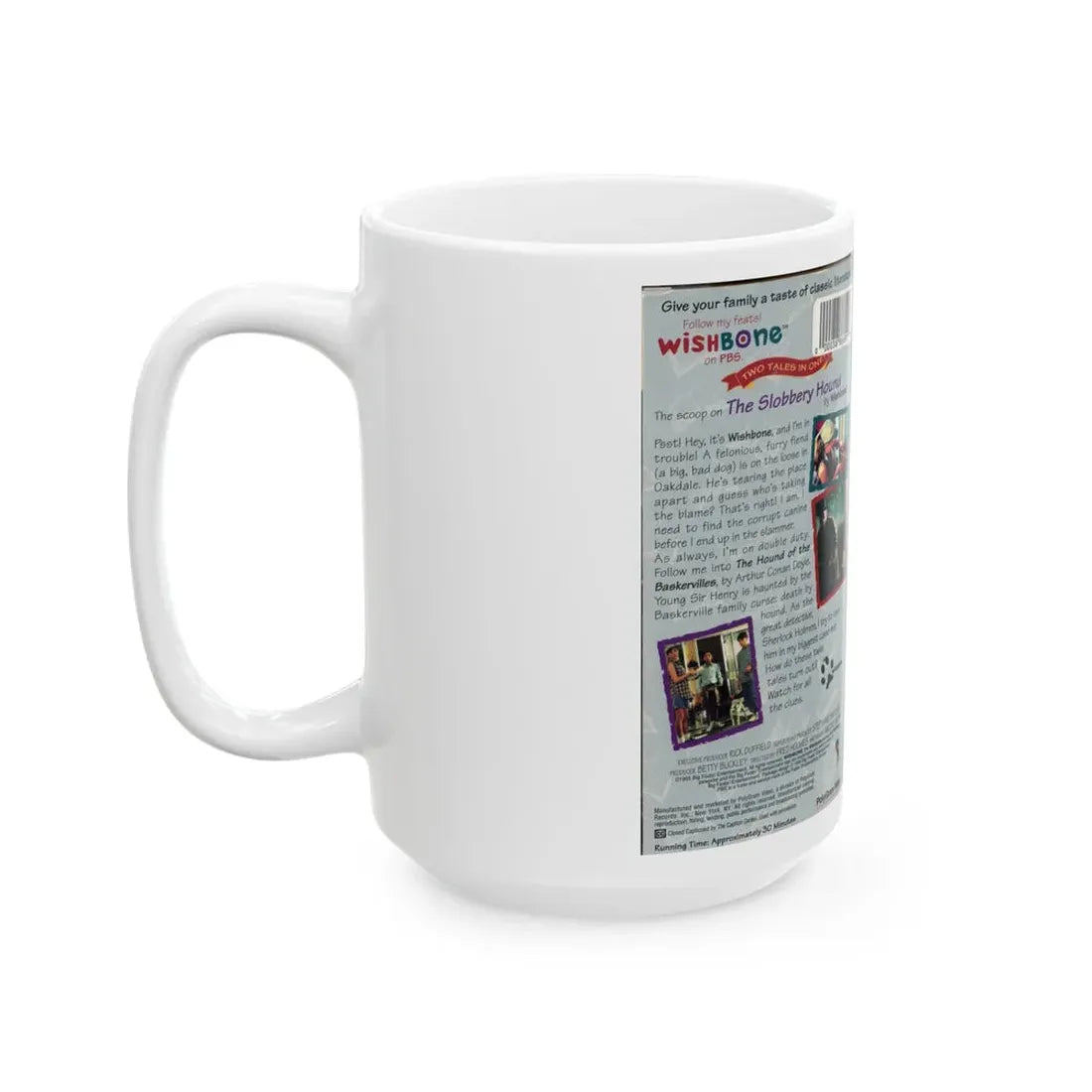 WISHBONE THE SLOBBERY HOUND (VHS COVER) - White Coffee Mug - Go Mug Yourself