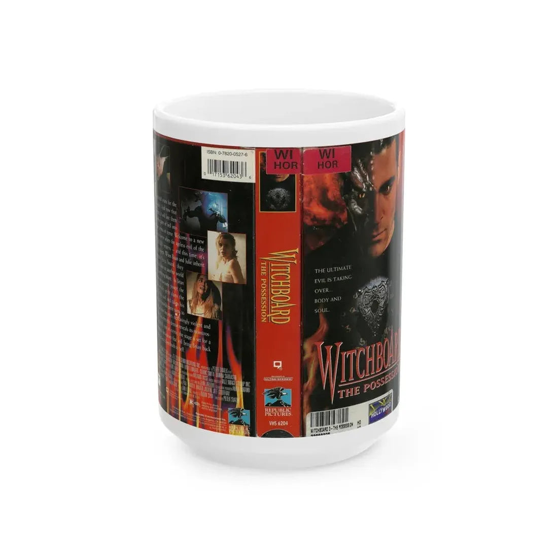 WITCHBOARD THE POSSESSION HOLLYWOOD VIDEO (VHS COVER) - White Coffee Mug 15oz - Go Mug Yourself