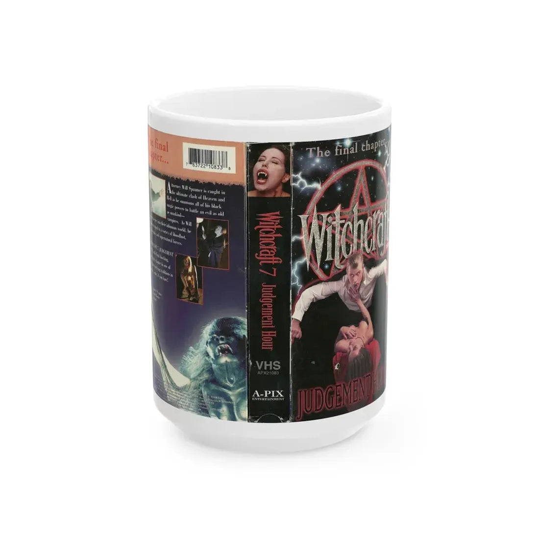 WITCHCRAFT 7 JUDGEMENT HOUR (VHS COVER) - White Coffee Mug 15oz - Go Mug Yourself