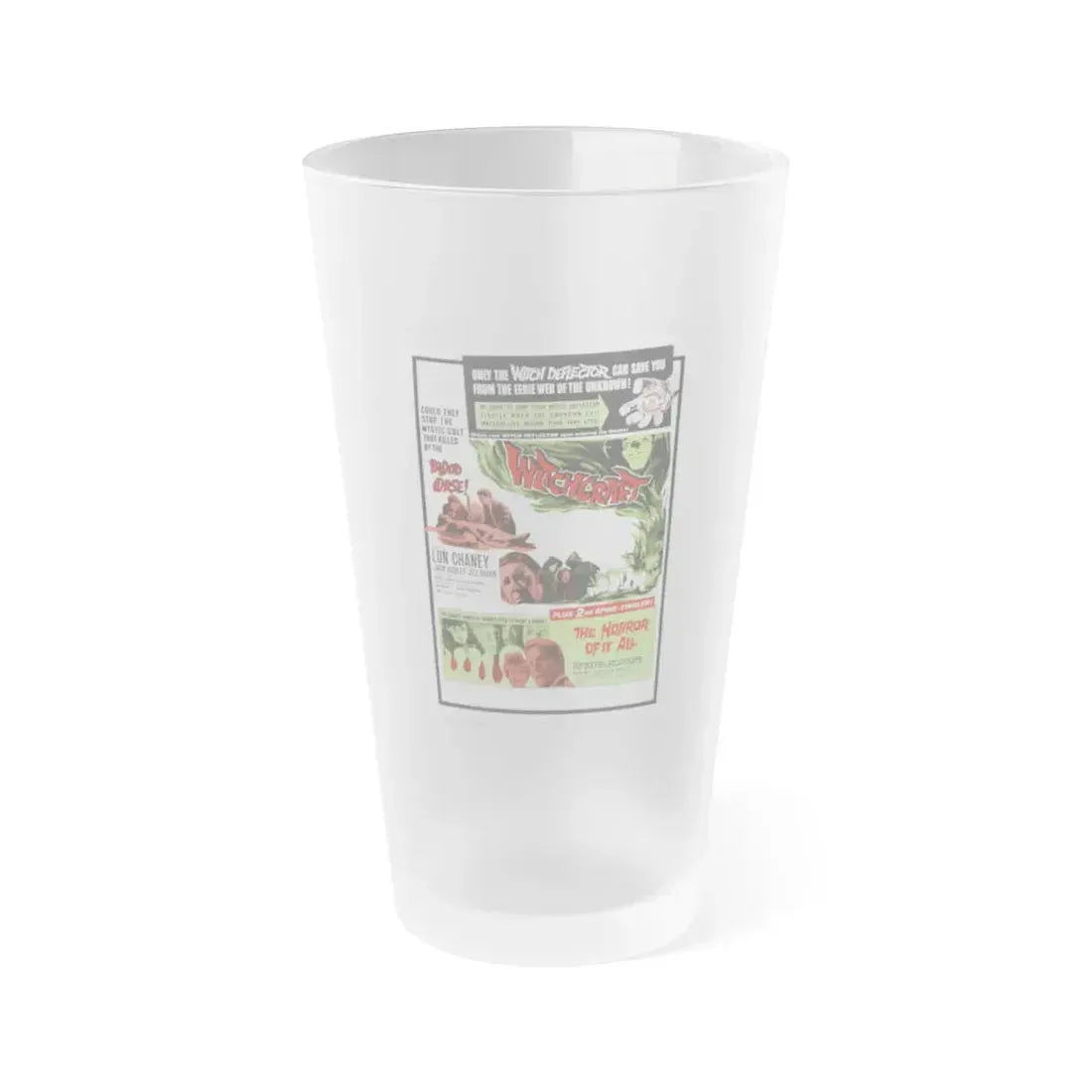 WITCHCRAFT + THE HORROR OF IT ALL 1964 Movie Poster - Frosted Pint Glass 16oz 16oz Frosted - Go Mug Yourself