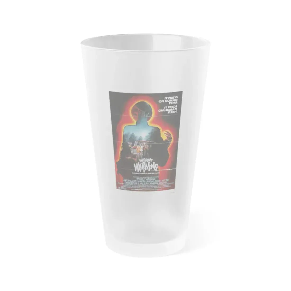 WITHOUT WARNING 1980 Movie Poster - Frosted Pint Glass 16oz 16oz Frosted - Go Mug Yourself