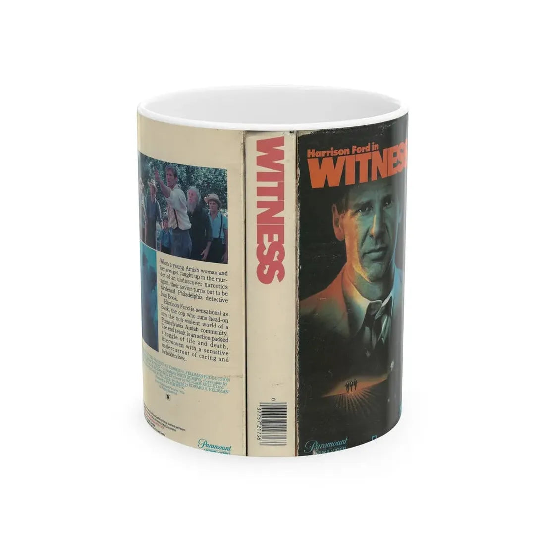 WITNESS HARRISON FORD (VHS COVER) - White Coffee Mug 11oz - Go Mug Yourself