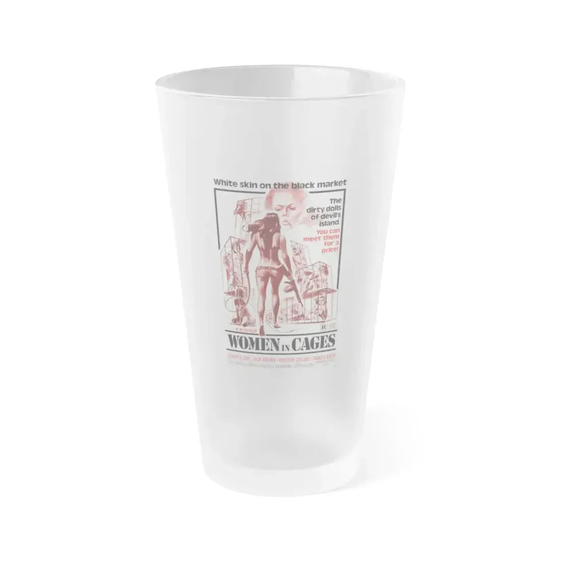 WOMEN IN CAGES 1971 Movie Poster - Frosted Pint Glass 16oz 16oz Frosted - Go Mug Yourself