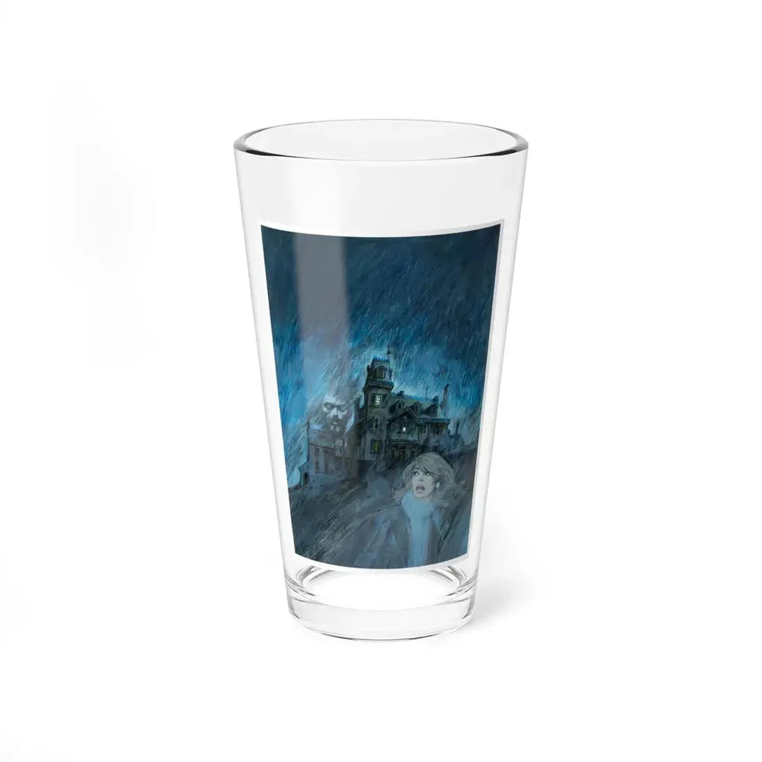 Women Running From Houses, Gothic Romance Paperback Novel Cover - Pint Glass 16oz 16oz - Go Mug Yourself