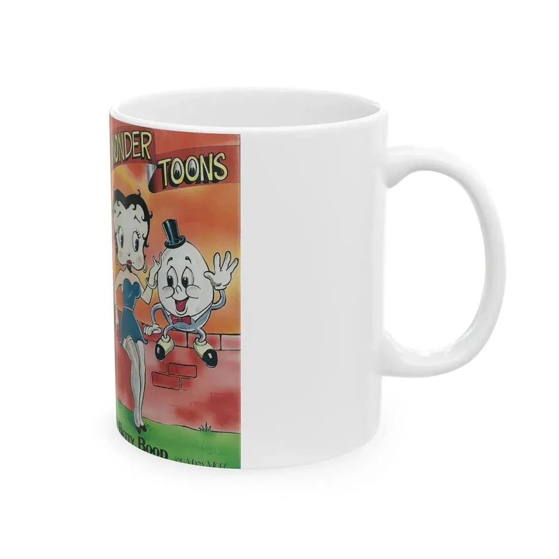 WONDER TOONS BETTY BOOP (VHS COVER) - White Coffee Mug - Go Mug Yourself