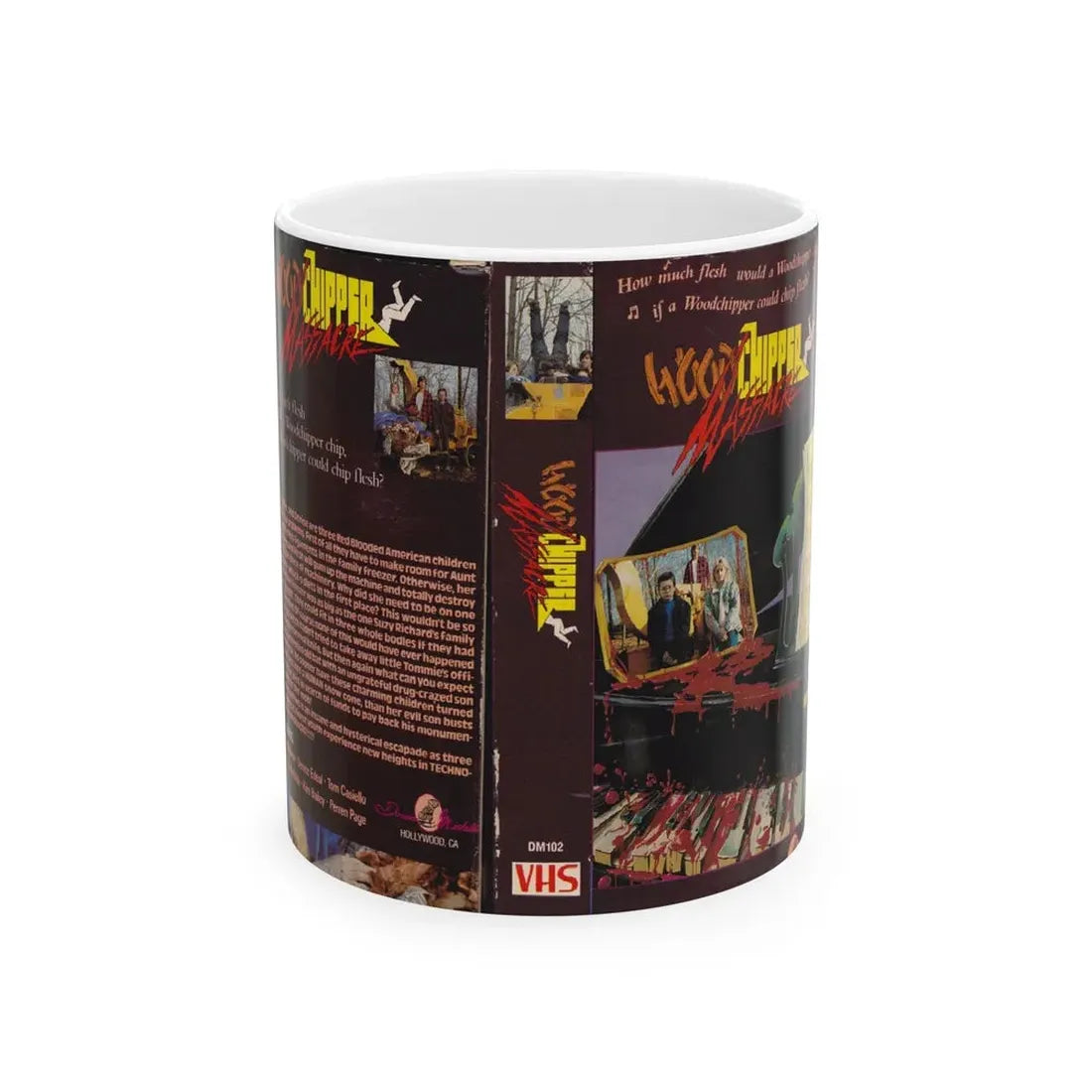 WOOD CHIPPER MASSACRE (VHS COVER) - White Coffee Mug 11oz - Go Mug Yourself