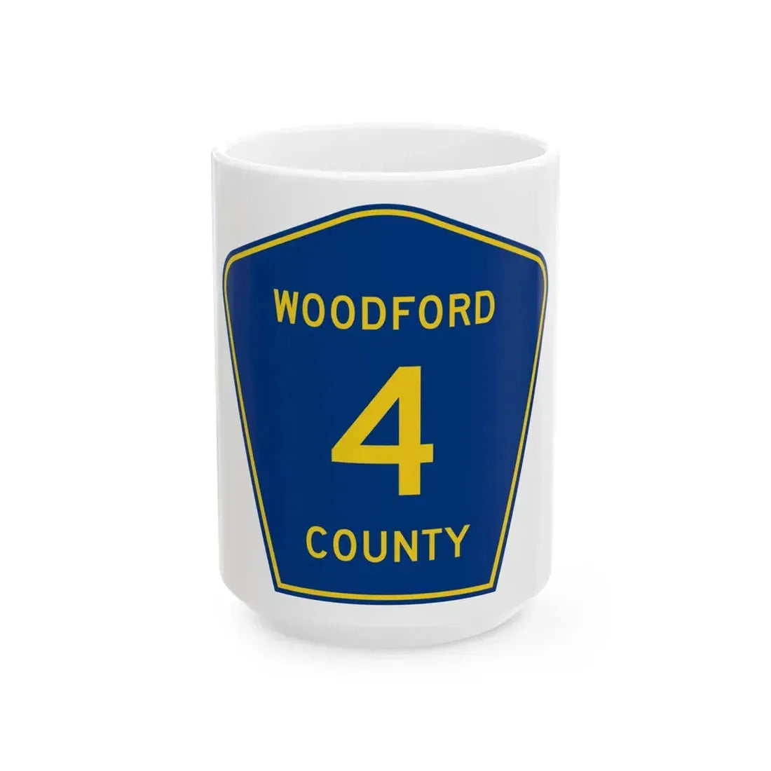 Woodford County 4 (Illinois) (Road Sign) White Coffee Mug 15oz - Go Mug Yourself
