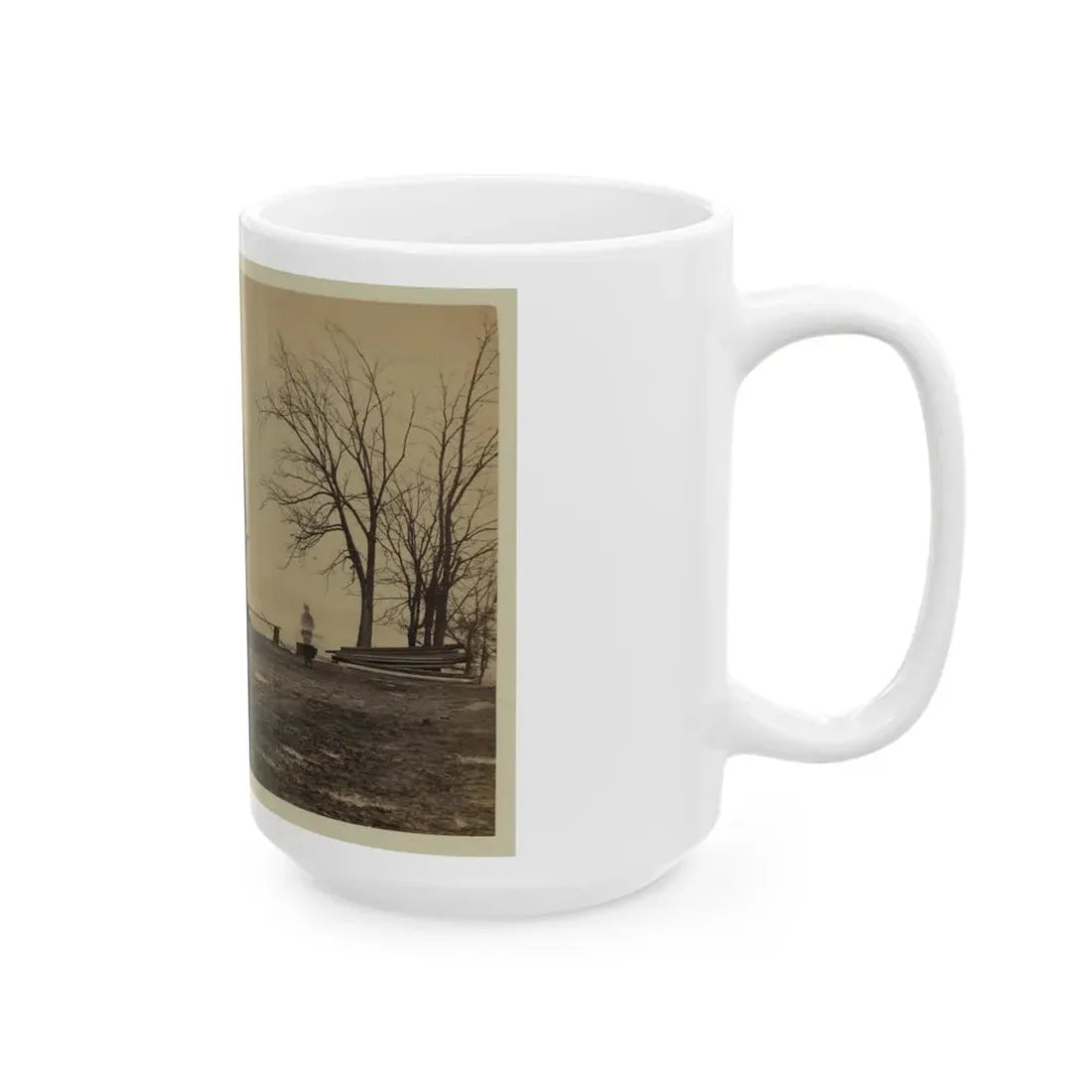 Workers Constructing A Wood Building (U.S. Civil War) White Coffee Mug - Go Mug Yourself