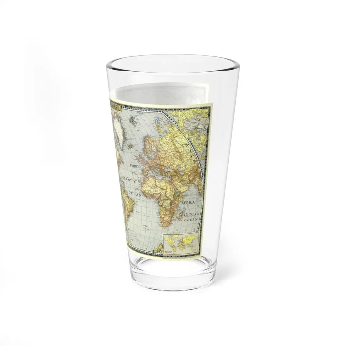 World Map (1943) (Map) Pint Glass 16oz - Go Mug Yourself