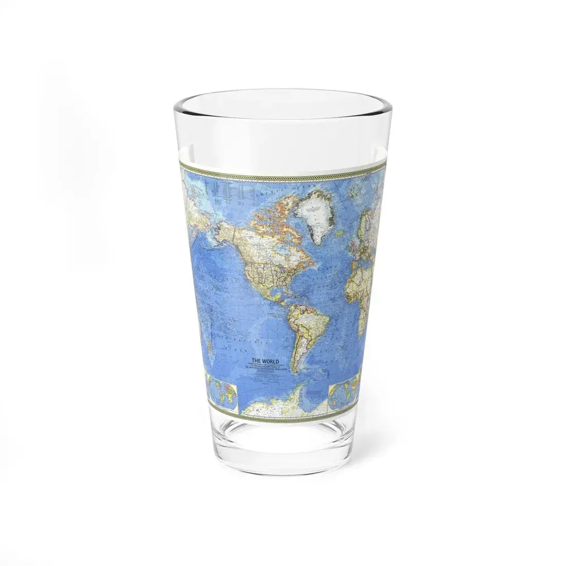 World Map (1965) (Map) Pint Glass 16oz 16oz - Go Mug Yourself