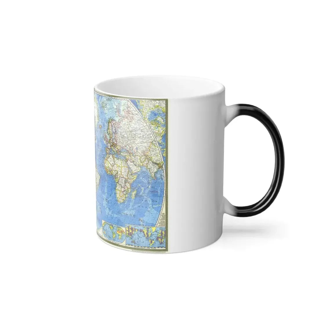 World Map (1970) (Map) Color Changing Mug 11oz - Go Mug Yourself