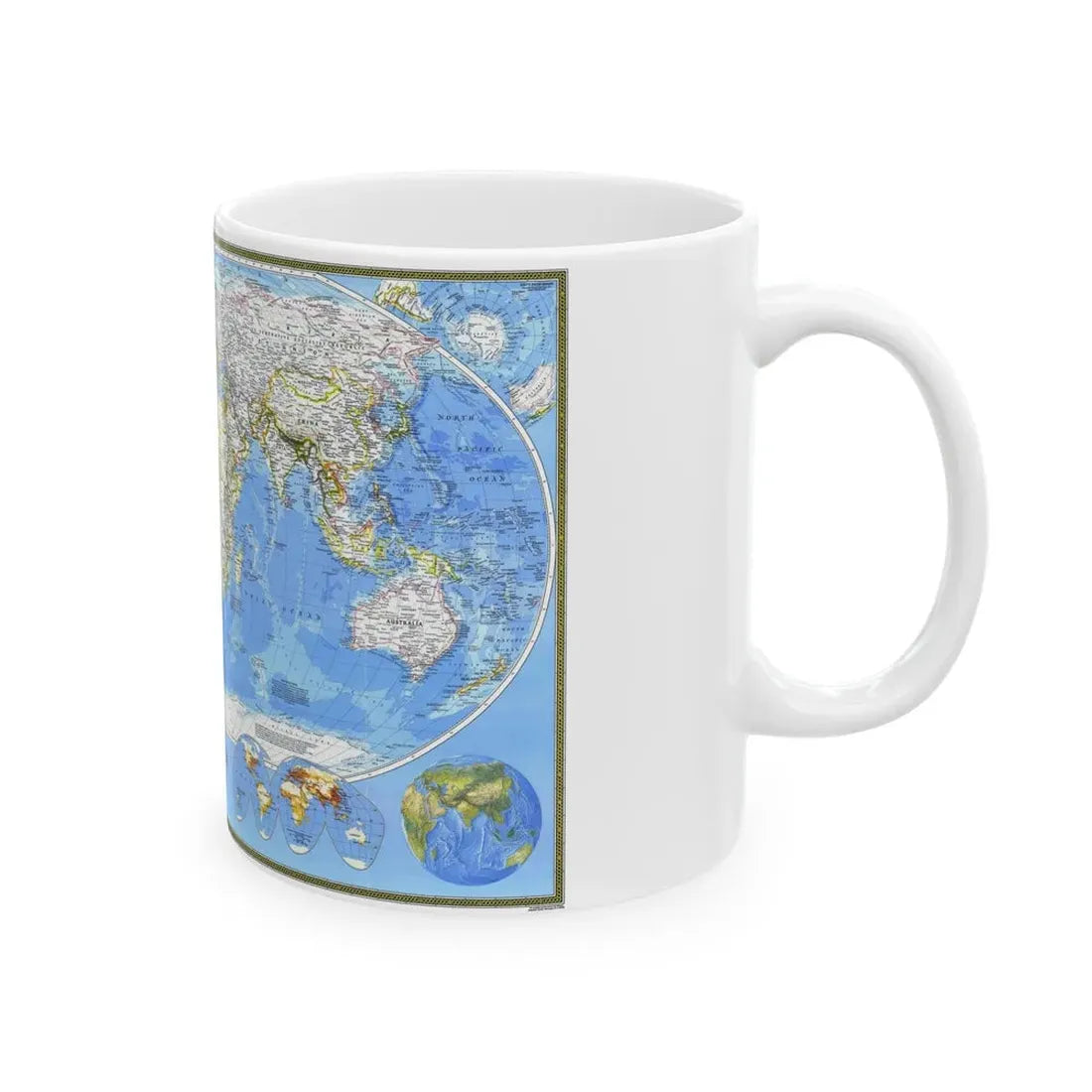 World Map (1988) (Map) White Coffee Mug - Go Mug Yourself