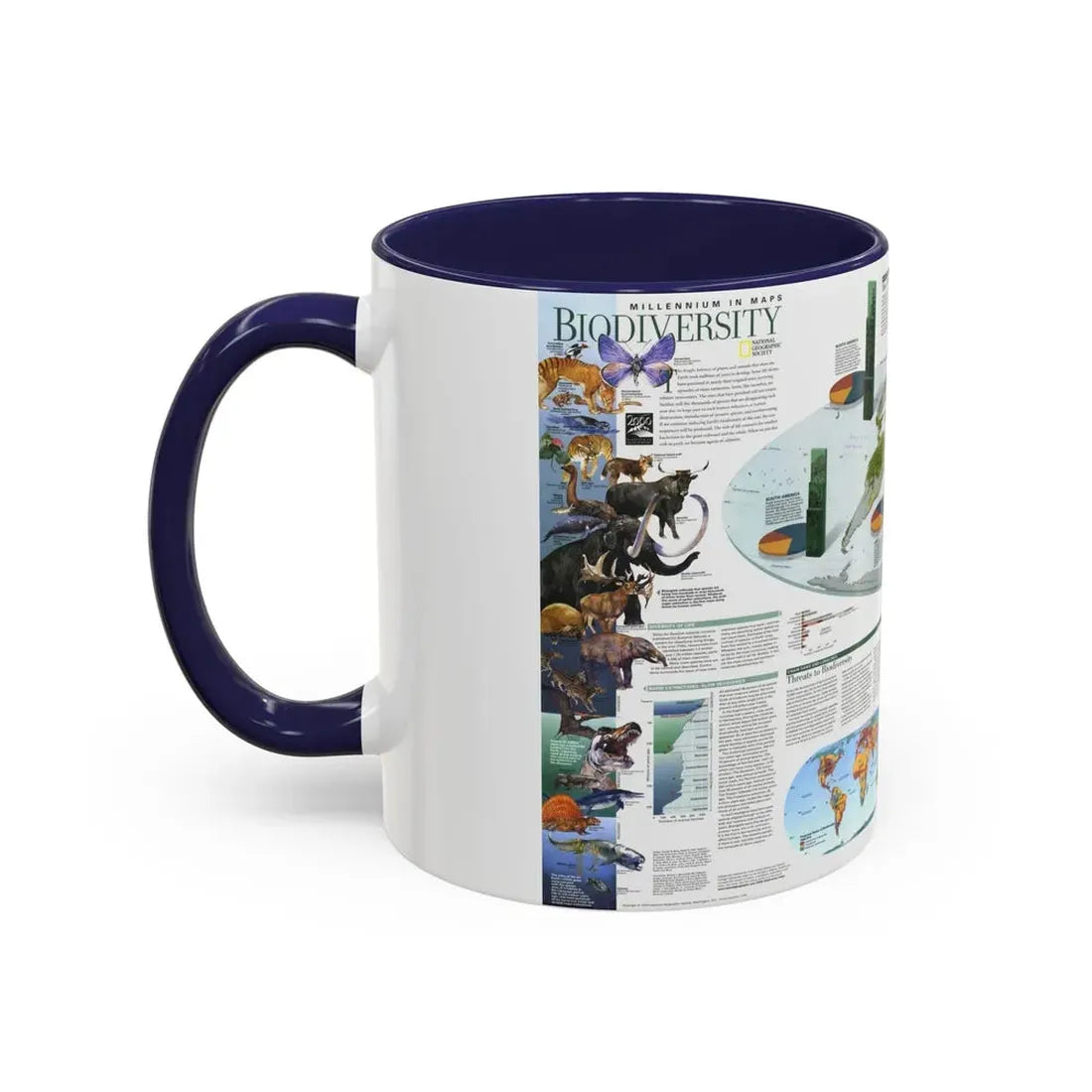 World Map - Biodiversity (1999) (Map) Accent Coffee Mug - Go Mug Yourself