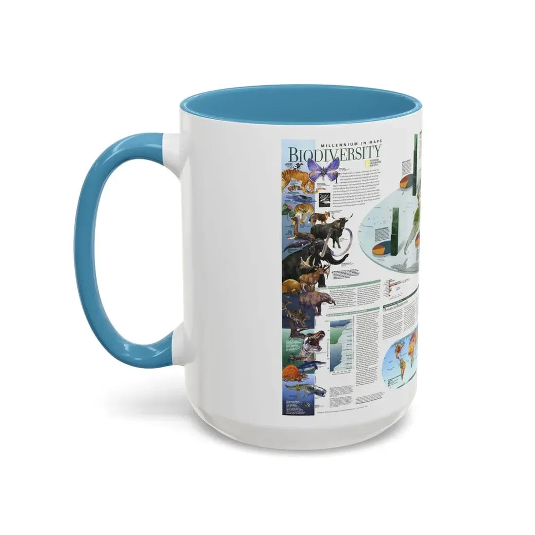 World Map - Biodiversity (1999) (Map) Accent Coffee Mug - Go Mug Yourself