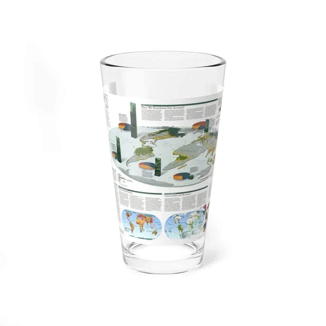 World Map - Biodiversity (1999) (Map) Pint Glass 16oz 16oz - Go Mug Yourself