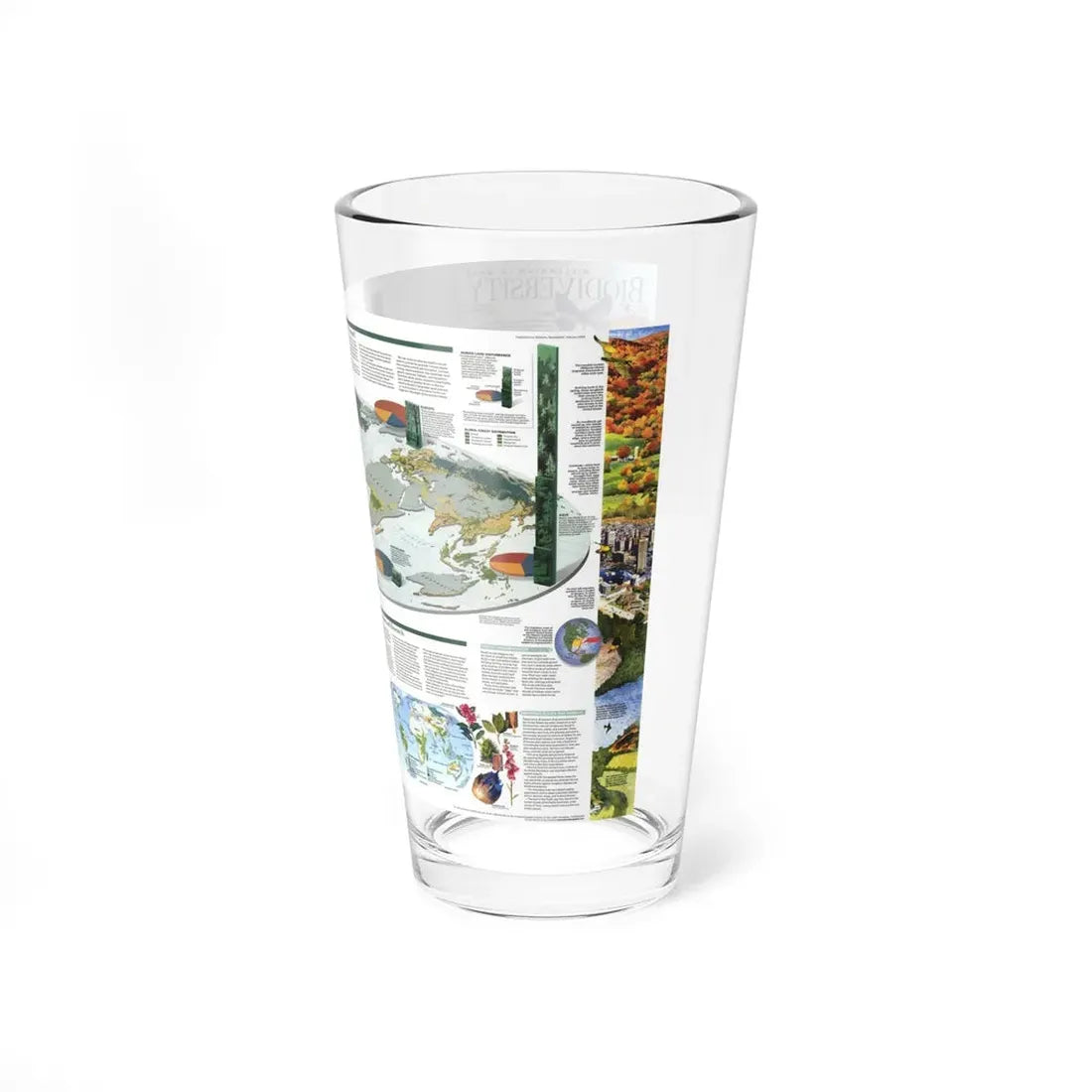 World Map - Biodiversity (1999) (Map) Pint Glass 16oz - Go Mug Yourself