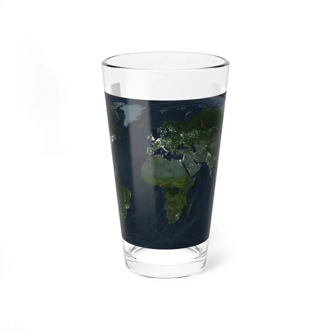 World Map - Earth at Night (2004) (Map) Pint Glass 16oz 16oz - Go Mug Yourself