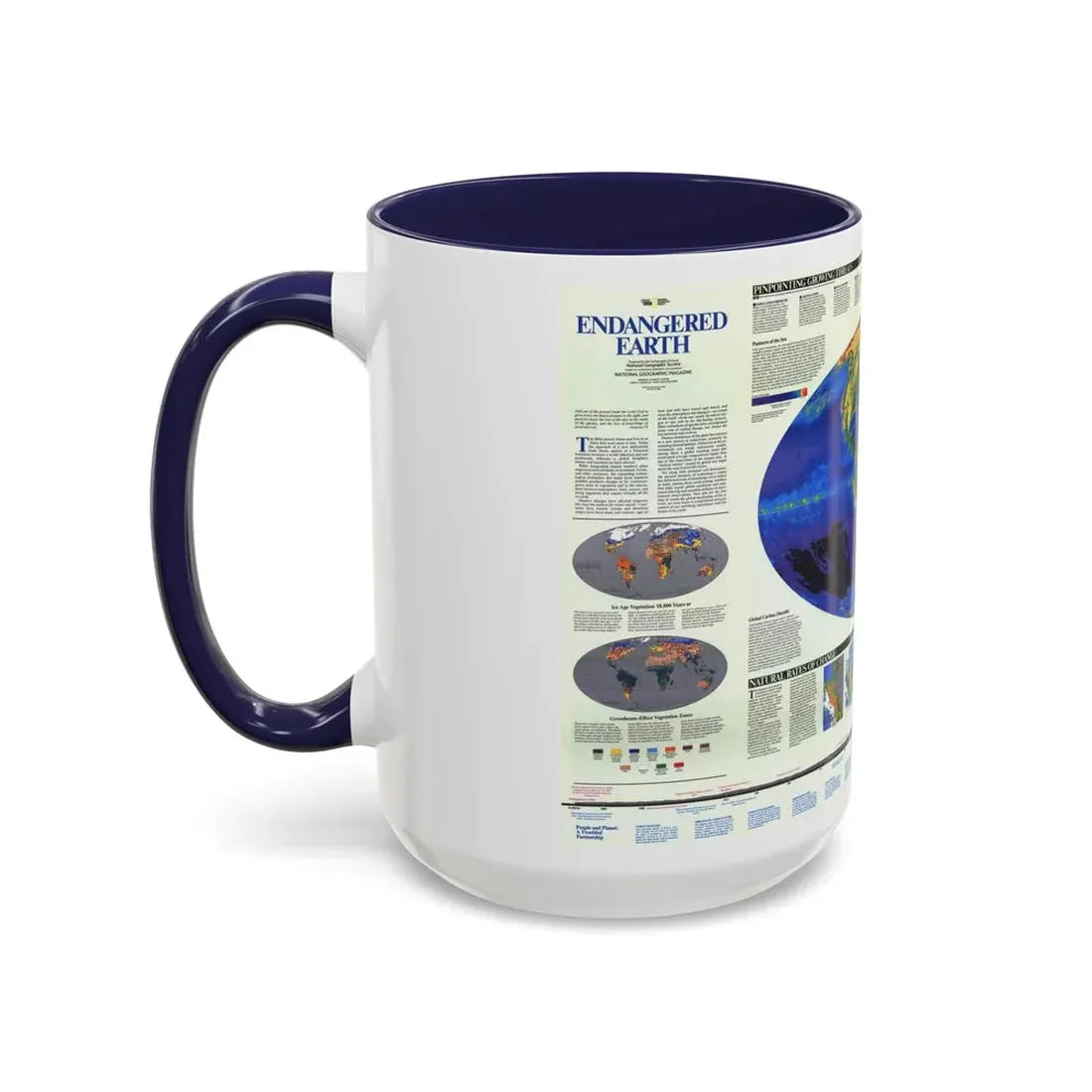 World Map - Endangered Earth (Map) Accent Coffee Mug - Go Mug Yourself