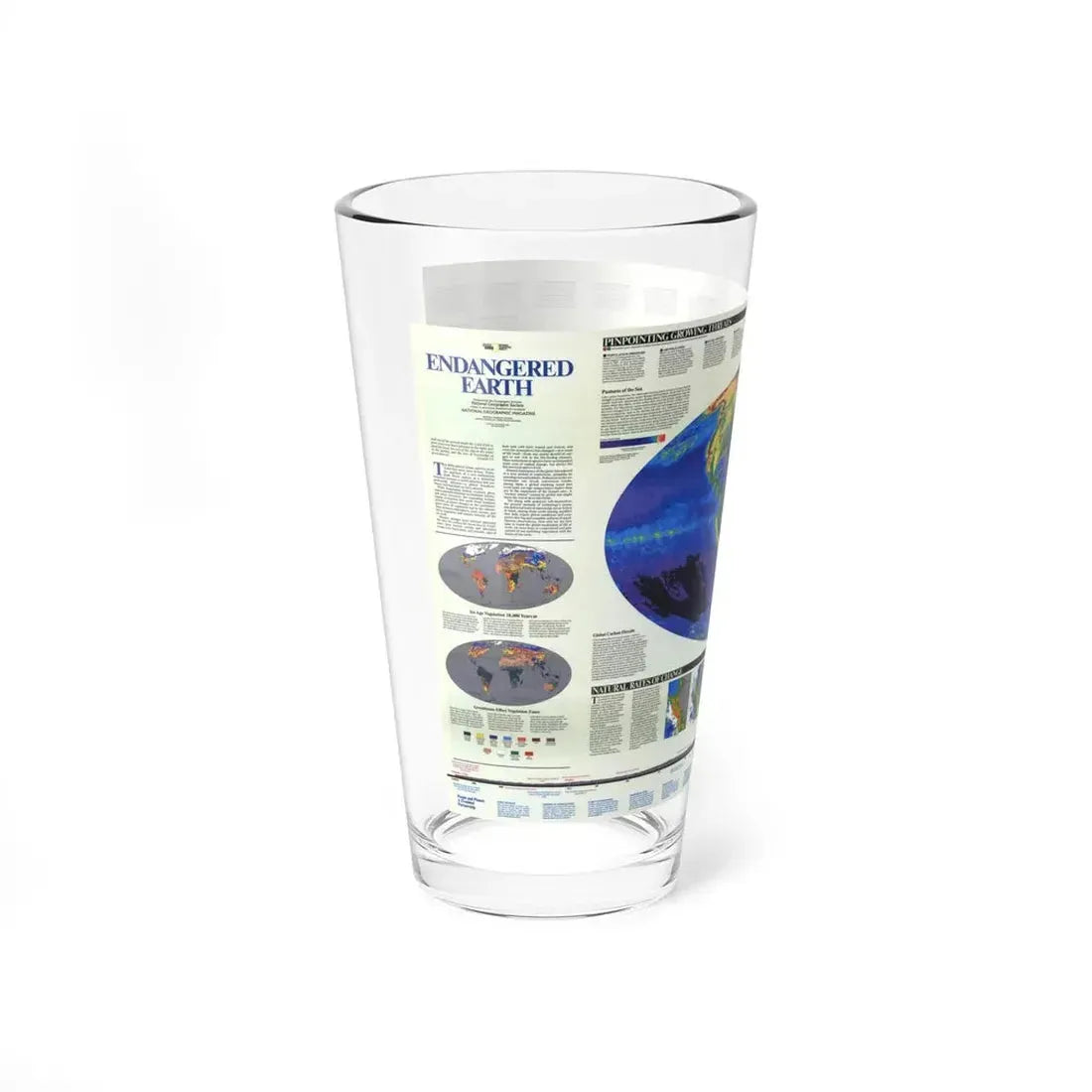 World Map - Endangered Earth (Map) Pint Glass 16oz - Go Mug Yourself