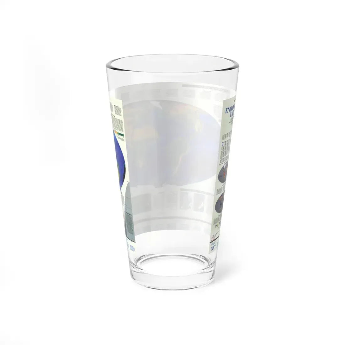 World Map - Endangered Earth (Map) Pint Glass 16oz - Go Mug Yourself