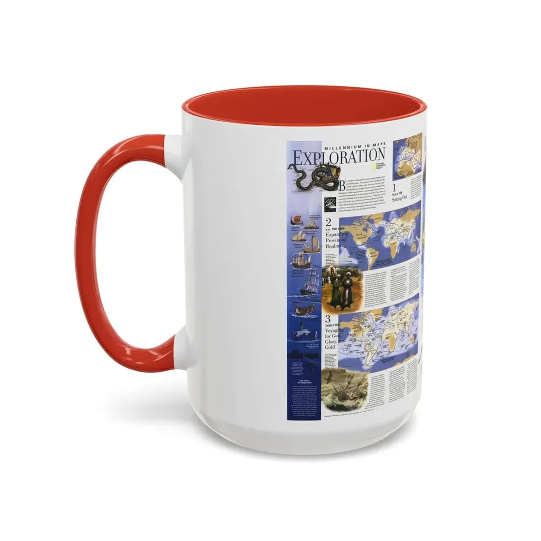 World Map - Exploration (1998) (Map) Accent Coffee Mug - Go Mug Yourself