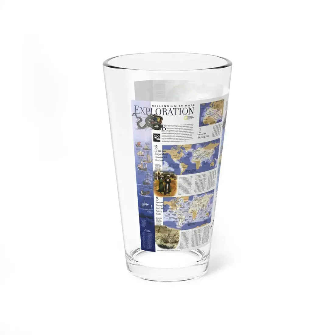 World Map - Exploration (1998) (Map) Pint Glass 16oz - Go Mug Yourself
