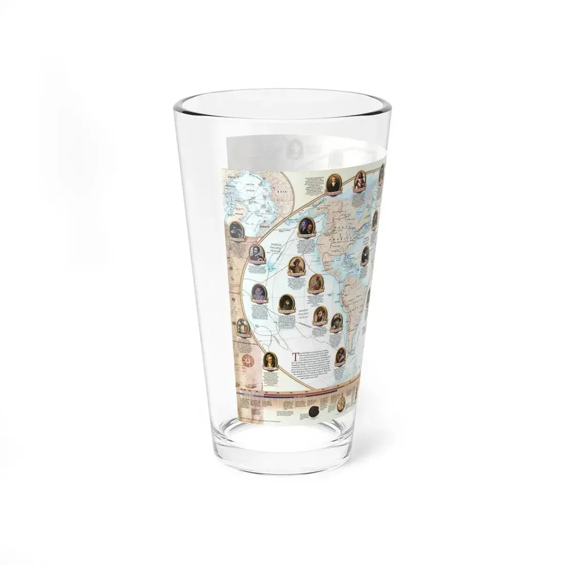 World Map - Explorers (1998) (Map) Pint Glass 16oz - Go Mug Yourself