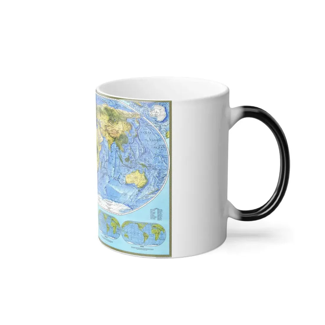 World Map - Physical (1994) (Map) Color Changing Mug 11oz - Go Mug Yourself