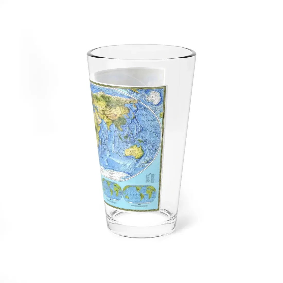 World Map - Physical (1994) (Map) Pint Glass 16oz - Go Mug Yourself