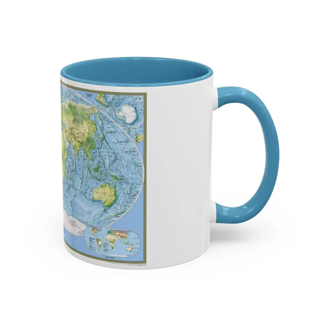 World Map - Physical (2005) (Map) Accent Coffee Mug - Go Mug Yourself