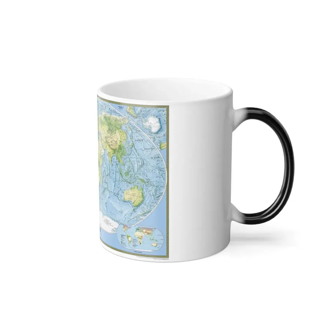 World Map - Physical (2005) (Map) Color Changing Mug 11oz - Go Mug Yourself