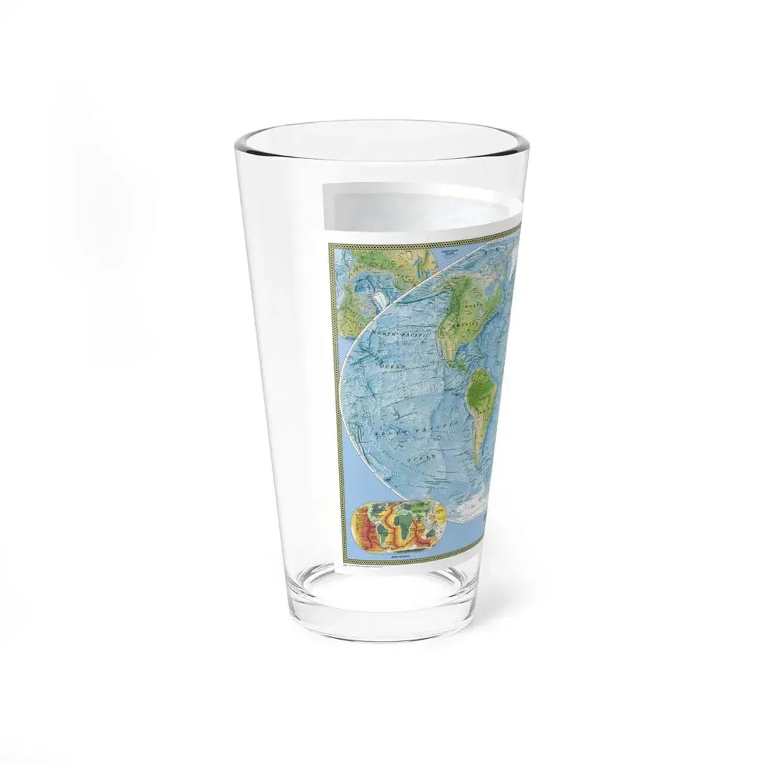 World Map - Physical (2005) (Map) Pint Glass 16oz - Go Mug Yourself