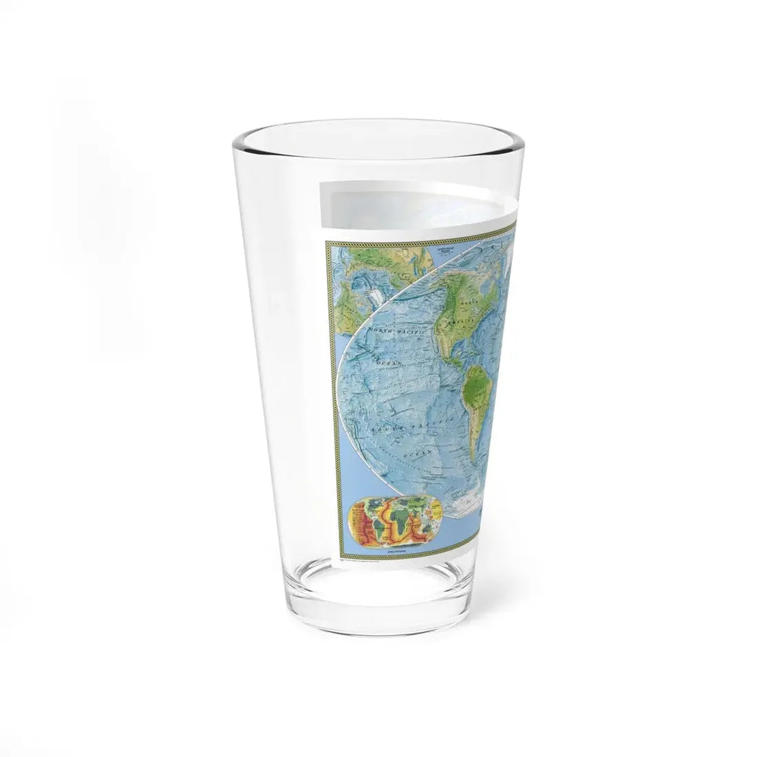 World Map - Physical (2005) (Map) Pint Glass 16oz - Go Mug Yourself