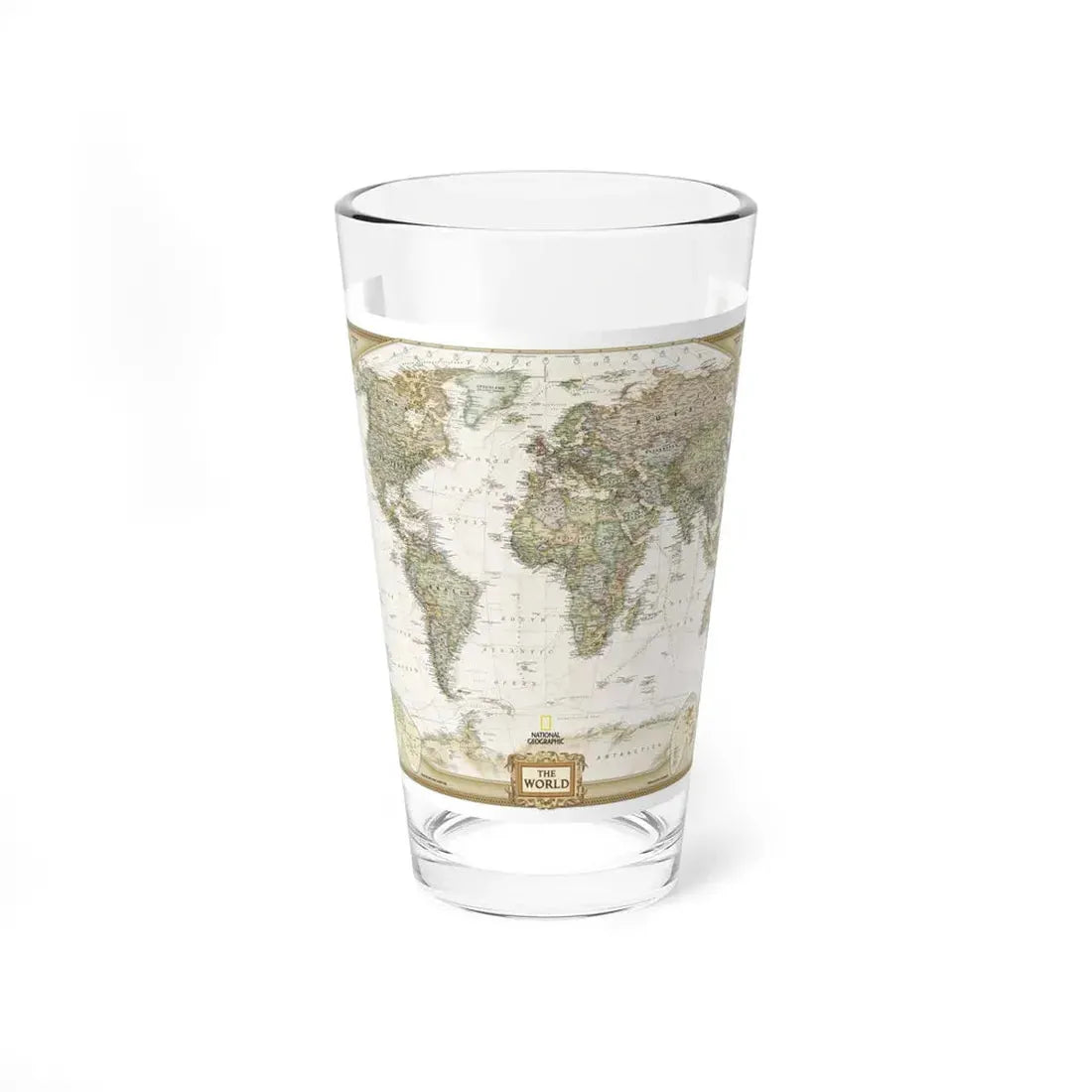 World Map - Political Antique (2007) (Map) Pint Glass 16oz 16oz - Go Mug Yourself