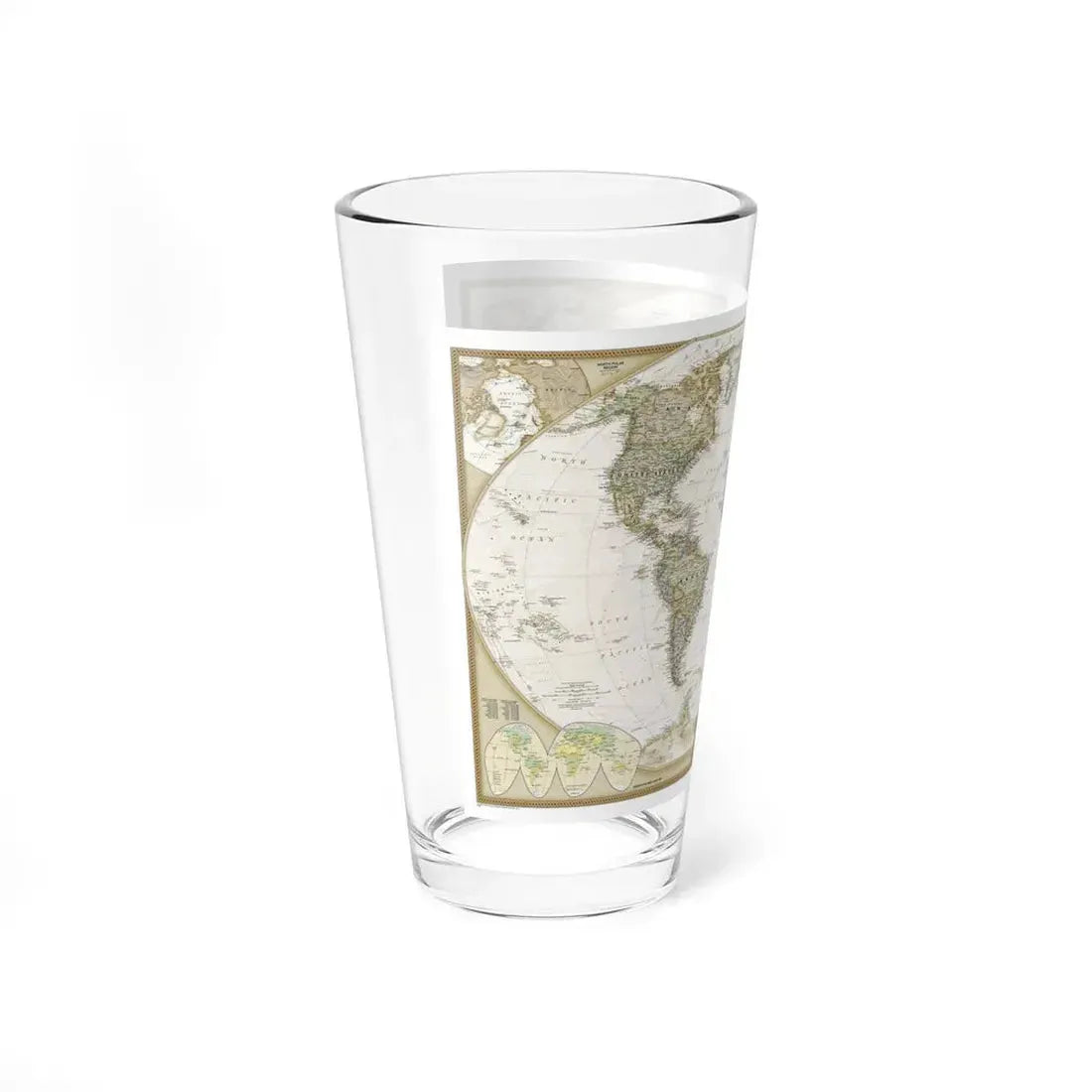 World Map - Political Antique (2007) (Map) Pint Glass 16oz - Go Mug Yourself