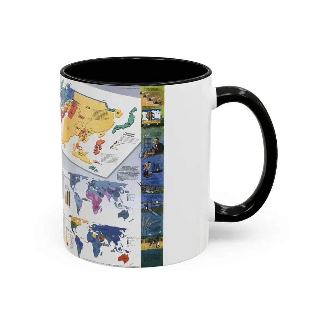 World Map - Population (1998) (Map) Accent Coffee Mug - Go Mug Yourself