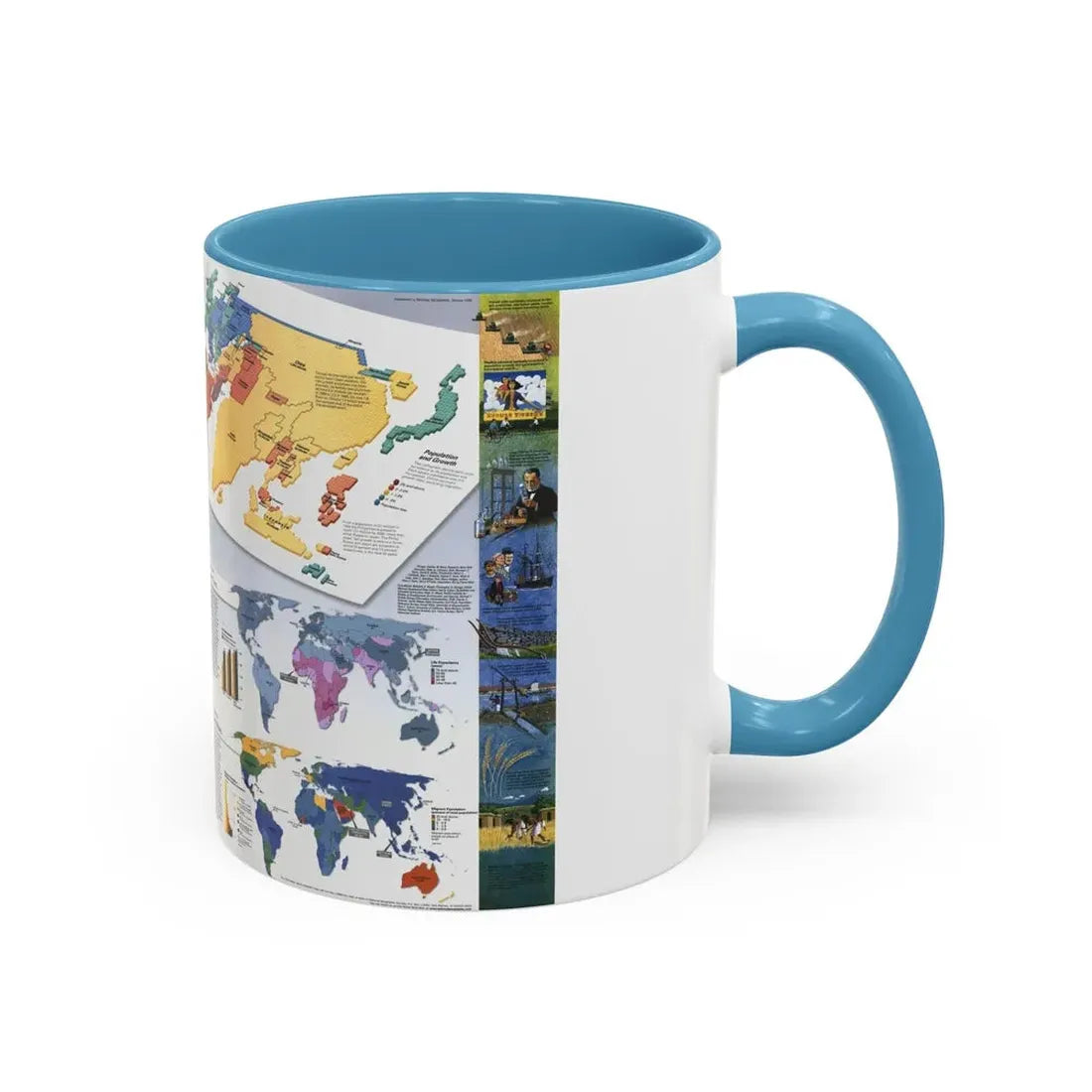 World Map - Population (1998) (Map) Accent Coffee Mug - Go Mug Yourself