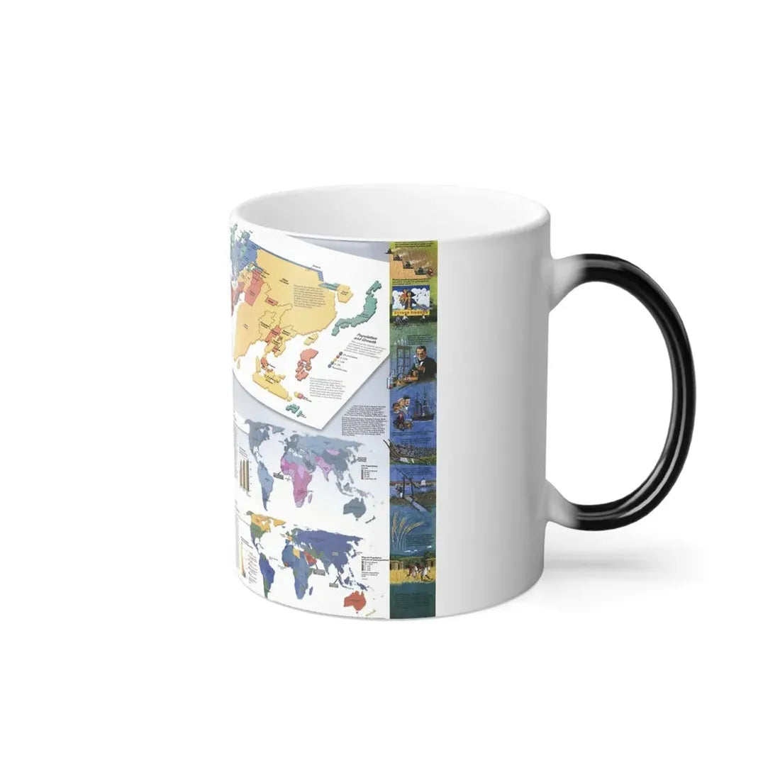 World Map - Population (1998) (Map) Color Changing Mug 11oz - Go Mug Yourself